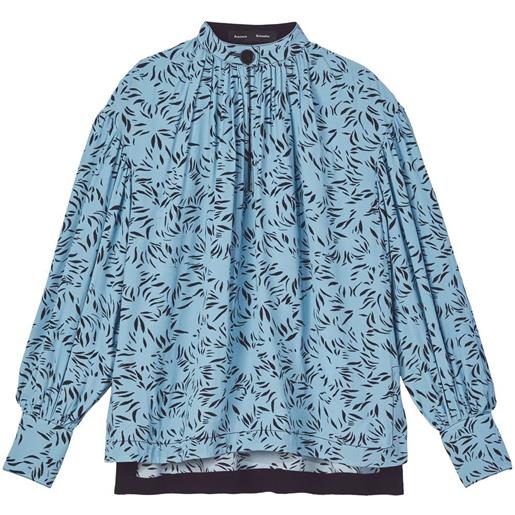 Proenza Schouler floral-print long-sleeved blouse - blu