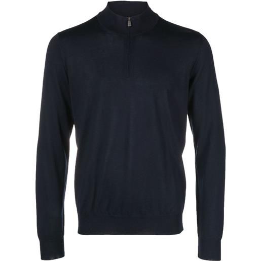 Corneliani maglione con mezza zip - blu