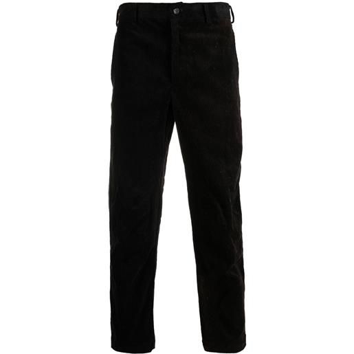 Black Comme Des Garçons pantaloni crop a coste - nero