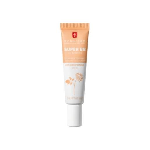 Erborian - super bb cream al ginseng - crema bb a copertura completa per pelle incline all'acne - cura della pelle coreana Erboriana - doré 15 ml