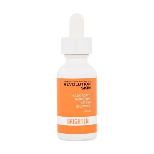 Revolution Skincare brighten kojic acid & raspberry ketone glucoside serum siero illuminante per la pelle contro le macchie di pigmento 30 ml per donna