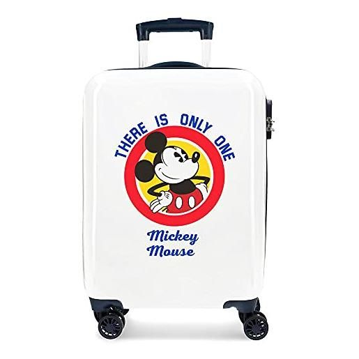 Disney mickey magic trolley cabina bianco (blanco) 37x55x20 cm, rigida abs chiusura a combinazione numerica 33l 2,8kgs 4 doppie ruote bagaglio a mano