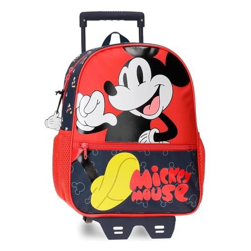 Disney mickey mouse fashion zaino scuola con carrello multicolore 27 x 33 x 11 cm microfibra 9,8 l, multicolore, zaino scuola con carrello