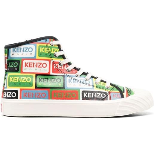 Kenzo sneakers alte con stampa - verde