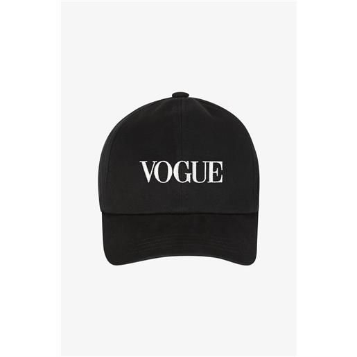 VOGUE Collection cappellino vogue nero con logo ricamato bianco
