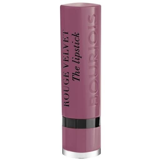 Bourjois - rouge velvet the lipstick - rossetto opaco a lunga tenuta in stick - 019 place des roses - 2.4 g