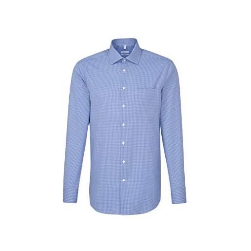 Seidensticker business hemd regular camicia formale uomo, blu (dunkelblau 19), 45