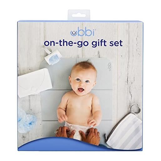 Ubbi on-the-go, set regalo per bambini, include fasciatoio, dispenser per salviette, dispenser per borse, essenziale per neonati e baby shower