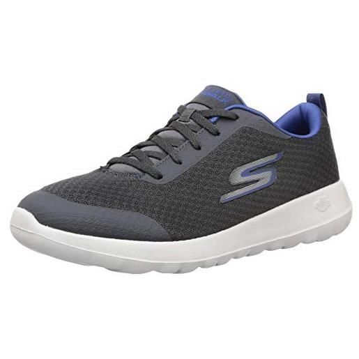Skechers gowalk max otis-scarpe da passeggio con lacci air mesh, ginnastica uomo, carbone/blu, 43 eu
