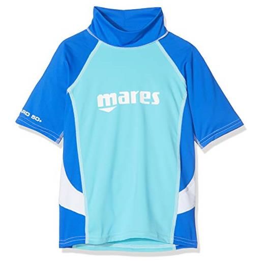 Mares rash guard junior - short sleeve - boy, maglia protettiva per snorkeling e nuoto con manica corta, bambino, blu, l