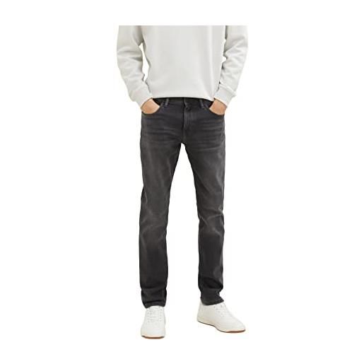 TOM TAILOR josh regular slim jeans, uomo, grigio (used dark stone grey denim 10220), 34w / 34l