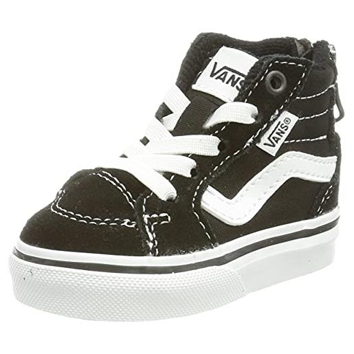 Vans filmore hi zip, sneaker, unisex - bambini e ragazzi, (suede/canvas) black/white, 17 eu