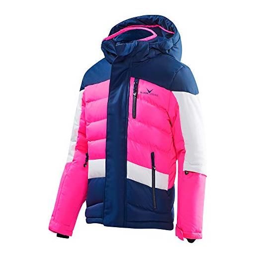 Black Crevice unisex-bambini e ragazzi, giacca da sci, blu/rosa/bianco, 164