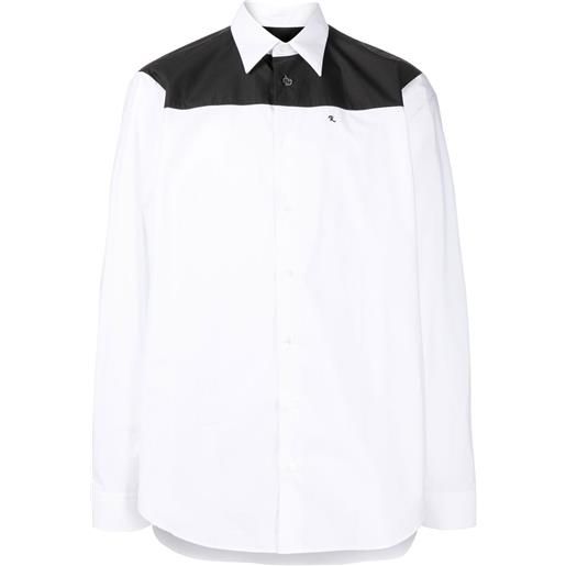 Raf Simons camicia bicolore ghost - bianco