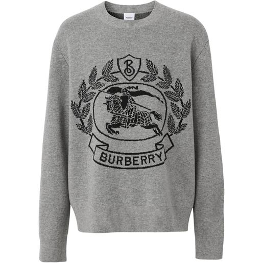 Burberry maglione edk con intarsio - grigio