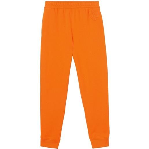 Burberry pantaloni sportivi con applicazione - arancione