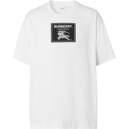 Burberry t-shirt ekd con applicazione - bianco