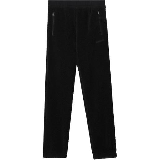 Burberry pantaloni sportivi in felpa con ricamo - nero