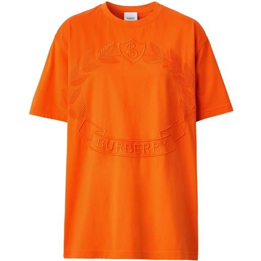 Burberry t-shirt con ricamo - arancione