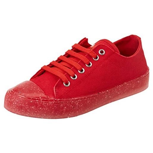 Love Moschino sneakers recycle, scarpe da ginnastica donna, rosso, 37 eu