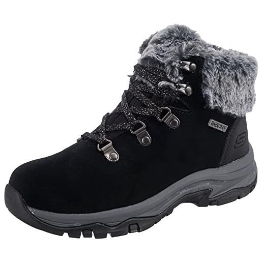 Skechers trego falls finest, stivaletti donna, nero black suede nylon, 40 eu