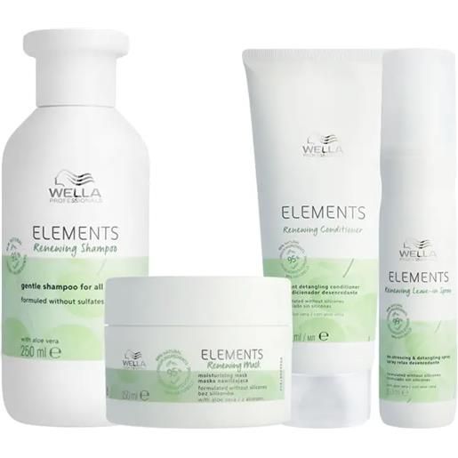 WELLA kit elements renewing shampoo 250ml + conditioner 200ml + mask 150ml + leave-in spray 150ml