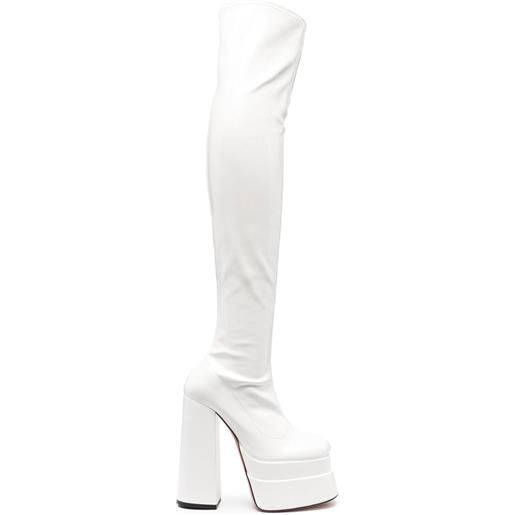 Vivetta stivali sopra il ginocchio con plateau 155mm - bianco