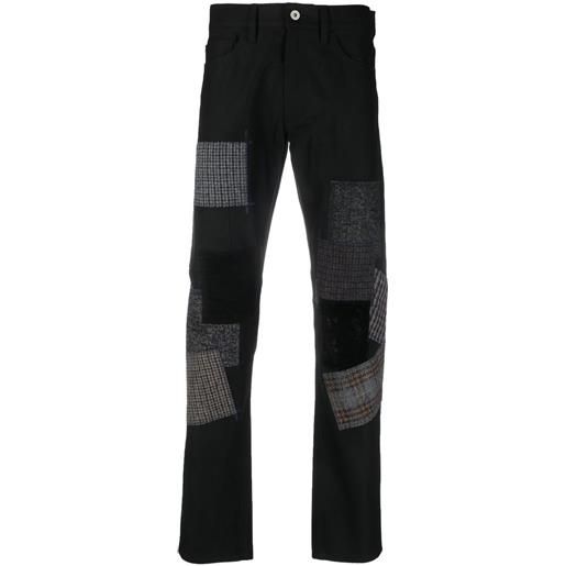 Junya Watanabe MAN jeans dritti con dettaglio patchwork - nero