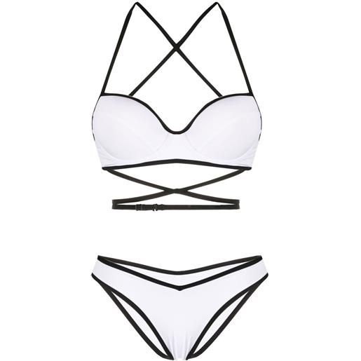 Noire Swimwear bikini a balconcino - bianco