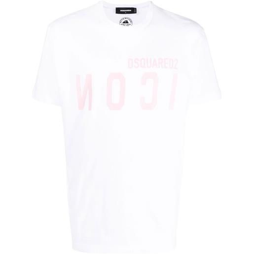 Dsquared2 t-shirt con logo specchiato - bianco