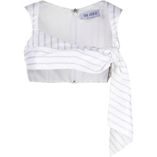 The Attico top crop con dettaglio a nodo - bianco