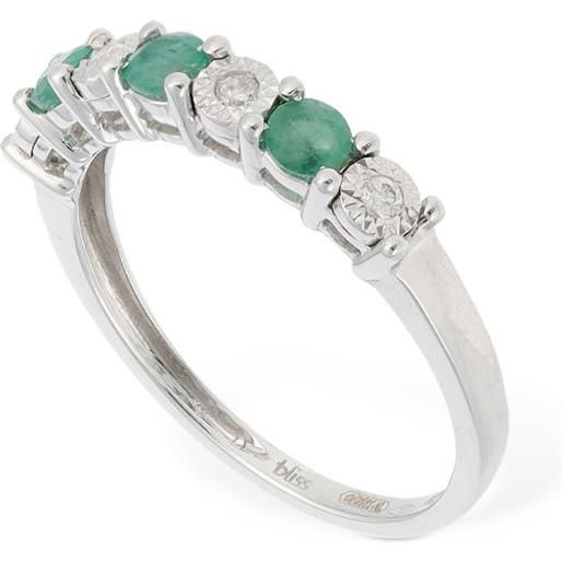 BLISS anello rugiada in oro 18kt / diamanti e smeraldo