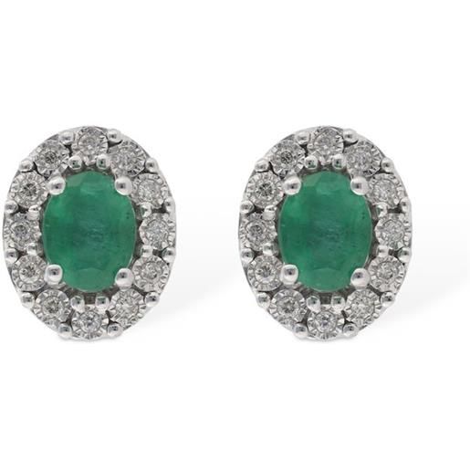 BLISS orecchini regal in oro 18kt / diamanti e smeraldo