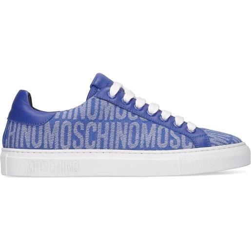 MOSCHINO sneakers low top in denim con logo 20mm