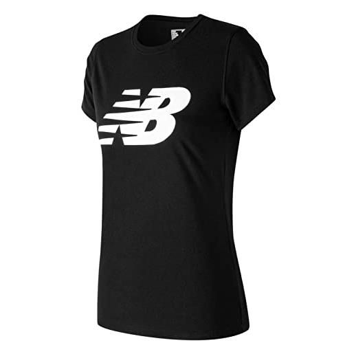 New Balance core flying nb logo, t-shirt donna, black, m