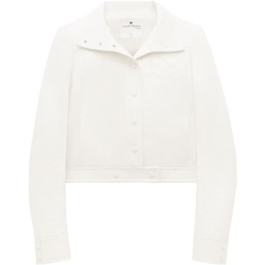 Courrèges giacca-camicia con applicazione - bianco