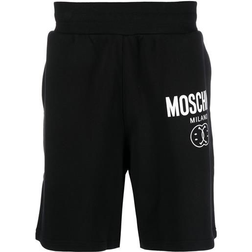Moschino shorts sportivi con stampa - nero