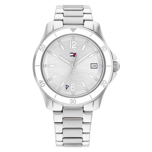 Tommy Hilfiger orologio analogico al quarzo da donna con cinturino in acciaio inossidabile argentato - 1782512