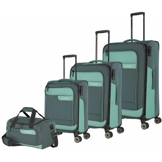 Travelite viia set di bagagli a 4 ruote 4 pz. Verde