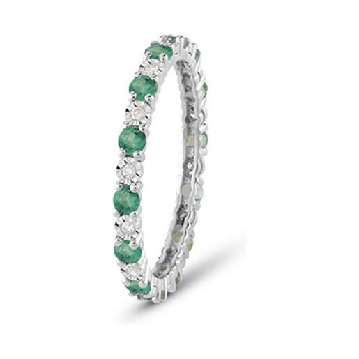 Bliss anello rugiada smeraldi diamanti