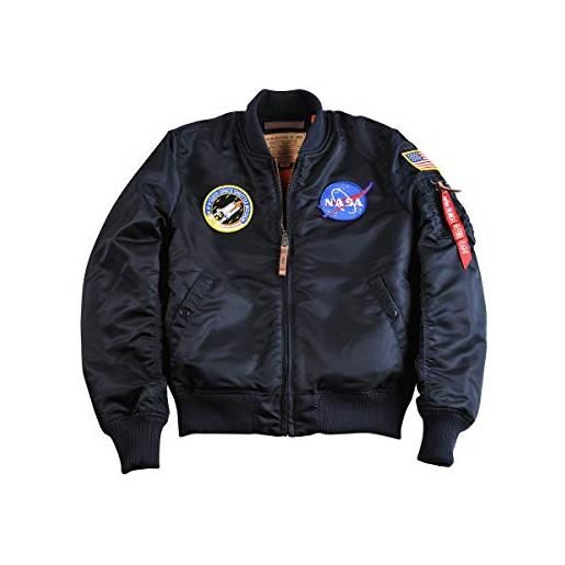 Alpha industries 1 vf nasa bomber jacket per uomo giacche, black/lilac, xl