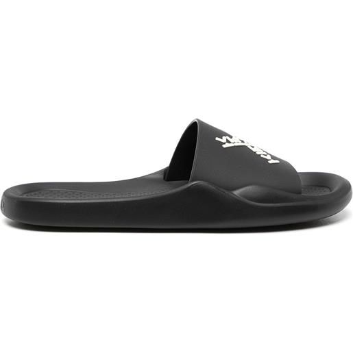 Kenzo sandali slides con logo - nero