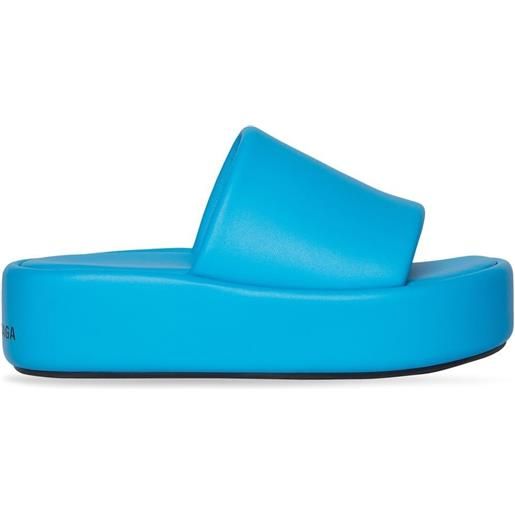 Balenciaga sandali slides rise con plateau - blu