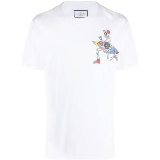 Philipp Plein t-shirt con stampa grafica hawaii - bianco