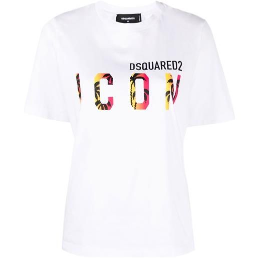 Dsquared2 t-shirt icon con stampa - bianco