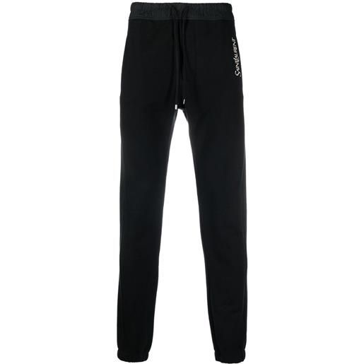 Saint Laurent pantaloni sportivi con ricamo - nero