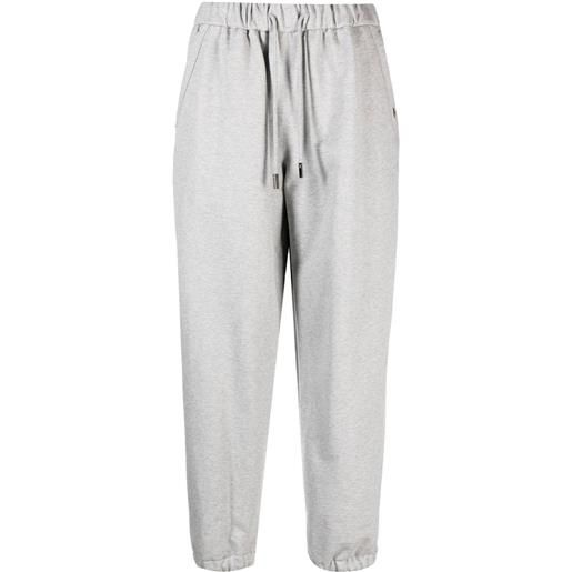 Wooyoungmi pantaloni sportivi affusolati con coulisse - grigio