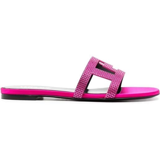 Versace sandali greca maze con suola piatta - rosa