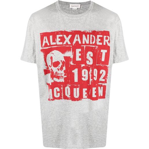 Alexander McQueen t-shirt con stampa - grigio
