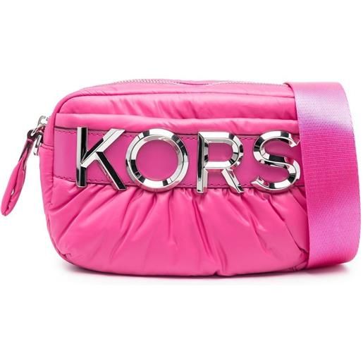 Michael Michael Kors borsa a tracolla con placca logo - rosa